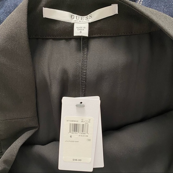 GUESS NWT Lita Studded Flyaway Midi Skirt size 6 - Picture 12 of 12